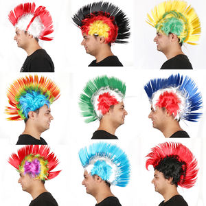 Perruque Mohawk Synthétique Personnalisée Pas Chère, Couleur au Choix, pour Fans de Sport, Fêtes, Halloween, Cosplay, Supporters de Football, Unisexe, Résistante à la Chaleur, Style Punk, Sans Colle - Product Image 2