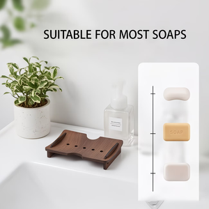 Porte-savon égouttoir pour la maison, le balcon et l'hôtel, support à savon, plateau à savon, organiseur d'articles de toilette, porte-savon en bois - Product Image 3