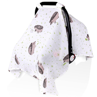 Housse de protection légère et respirante en coton mousseline à imprimé animal pour siège auto et poussette, pare-soleil doux pour bébés filles