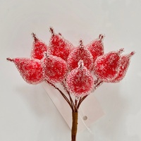 Geflockte Kunstmatige Peren Bessen Sneeuweffect Kerst Pasen Thanksgiving Milieuvriendelijke Dorpscène Decoratie Groothandel