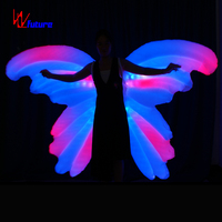 Ailes de papillon arc-en-ciel gonflables à LED, plusieurs modes d'éclairage, costume lumineux pour femmes et filles, performance sur scène, soirée en boîte de nuit