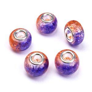 100pcs European <strong>Large</strong> Hole Spacer <strong>Beads</strong> Colorful Resin <strong>Beads</strong> for Necklace <strong>Bracelets</strong> Crafts Making - Product Image 2