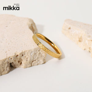 Regalo all'ingrosso dei gioielli dell'anello delle donne della scacchiera dell'acciaio inossidabile placcato oro 18 carati all'ingrosso - Product Image 3