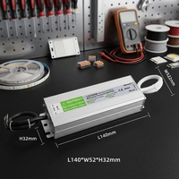 Driver/transformateur/adaptateur LED 60W (étanche IP67), entrée 100V-260V AC, sortie 12V/24V DC basse tension