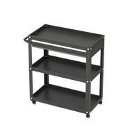 Vente directe usine Chariot à outils silencieux robuste en acier à 3 niveaux, chariot plat, chariot industriel personnalisé pour entrepôt et atelier OEM ODM