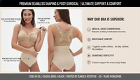 Hygieia Soutien-gorge Post-Opératoire Grande Taille à Fermeture Avant, Correcteur de Posture, Sans Armature, Push-up, Sous-vêtement Sculptant – Vente en Gros Usine