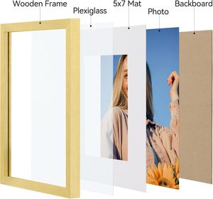 Custom Size Plastic Picture <b>Frame</b> 5x7 8x10 Inches Natural Gold <b>Photo</b> <b>Frames</b> for Wall Art Living Room Decor Ps <b>Frames</b> - Product Image 2