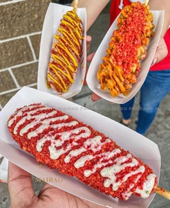 Folding Reciclável Bio Papel Kraft Greaseproof Hot Dog Servindo Bandejas Com Design Aberto Hot Dog Recipientes - Product Image 1