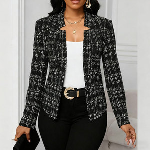 Mới Mùa Thu Mùa Đông Phong Cách <span class=keywords><strong>OL</strong></span> Đa Năng Giản Dị đi lại Tweed Áo Khoác Dài Tay Áo Áo - Product Image 4