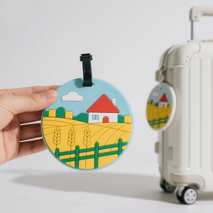 Diseño personalizado Rectángulo de tamaño estándar <span class=keywords><strong>con</strong></span> nombre Tarjeta de identificación Correa de plástico Etiqueta de viaje 3D PVC <span class=keywords><strong>Mapa</strong></span> de goma Etiqueta de equipaje Maleta Mochila - Product Image 3