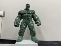 Nouvelle figurine de Hulk, super-héros Marvel, en marbre vert poli, sculptée et gravée, design moderne, souvenir, statue, 350 mm, décoration d'intérieur