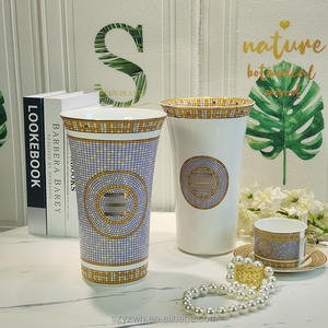 <span class=keywords><strong>Vase</strong></span> en céramique de luxe léger pour décoration d'entrée de maison Décoration de bureau pour salle de banquet <span class=keywords><strong>Vase</strong></span> de bureau - Product Image 3