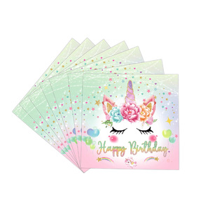 Unicorn Themed Party Supplies Set <b>Disposable</b> <b>Plates</b> Cups Napkins Utensils Birthday Decoration Kids Party Kit - Product Image 4
