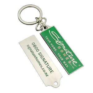 personalized rectangular enamel keychain metal keyring