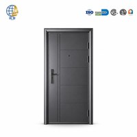Porte d'entrée moderne personnalisée anti-effraction, porte extérieure économique en acier galvanisé pour la sécurité