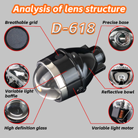 Feux de brouillard directionnels DGLS D618 OEM/ODM, projecteur laser Bi-LED 50W, double couleur, IP68, aluminium aéronautique, 10000 lumens, universel pour voiture