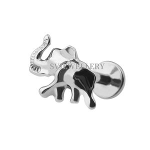 Moda Animal Piercing joyería <span class=keywords><strong>elefante</strong></span> internamente roscado labio Labret titanio cuerpo joyería pendientes al por mayor - Product Image 1