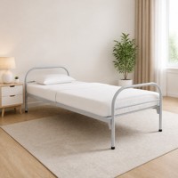 Lit simple en métal moderne et durable, taille standard, pour personnel et employés, vente en gros d'usine