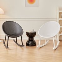 Chaise de jardin à bascule mobile tendance de style nordique, chaise en plastique à dossier creux pour adultes, chaise longue pour salon et balcon