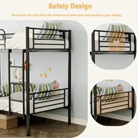 Cadre lit avec escalier 2 étages métal acier auberge superposé deux niveaux fer loft chambre métal étudiant adulte noir stockage OEM 200