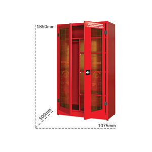 Armoire PPE Carvel 1075x500x1850mm avec 2 portes vitrées cassables, 3 étagères et tringle à vêtements - Product Image 2