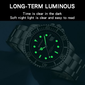 Montre-bracelet mécanique pour homme SANDA 7036, bracelet en acier massif, étanche, lumineuse, calendrier, montre décontractée pour affaires - Product Image 4