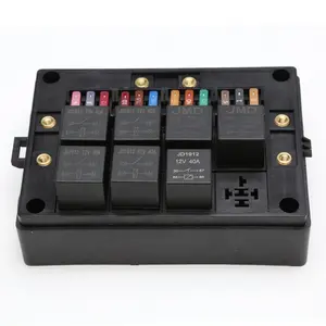 Refitted 12 Slots 12 Way Relay Slot Terminal Socket Box 12V 24V 36V 2 ANS Fuses 8 Pin Relays 12 PCS ATC ATO Standard Blade Fuse