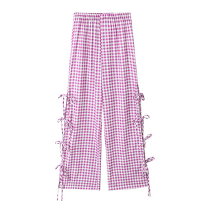 Quần Áo nữ 2025 thu mới thời trang quần nơ nhiều ren quần nữ phong cách co giãn Cạp giữa giản dị Retro - Product Image 2