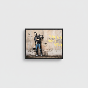 Steve Jobs Banksy Art: Printed Canvas with Urban Graphic Design,<b>BLACK</b> <b>FRAMED</b> CANVAS - Product Image 2