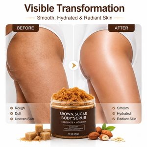 <span class=keywords><strong>Gommage</strong></span> corporel au sucre brun hydratant et exfoliant pour le visage, les mains et les pieds, combat l'acné, les ridules et les rides, avec des éclats de noix de coco et des vitamines C - Product Image 4
