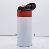 Bouteille d'eau à double paroi de 12 oz en gros, entrepôt américain, bouteille d'eau à sublimation pour enfants, bouchon rabattable, isolation pour l'école