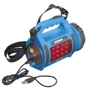 ไฟสปอร์ตไลท์ LED แบบชาร์จไฟได้ Fervi พร้อมพอร์ต USB ใช้แบตเตอรี่ 12v สำหรับใช้งานกลางแจ้ง - Product Image 1