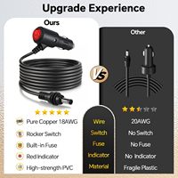 Câble d'alimentation Starlink Mini 2/3/5/10M Allume-cigare nickelé 18AWG PVC Cuivre pur 5A Charge rapide 12-24V Étanche Voiture