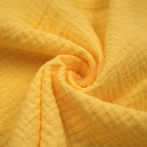 Высокое качество Китай оптовая продажа Эко 2 слоев органический креп морщинка 100% хлопковая двухслойная марлевая муслиновая пеленка ткани для детей, одежда - Product Image 3