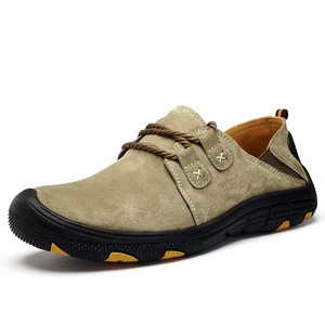 Chaussures décontractées d'extérieur en cuir véritable pour hommes, avec embout anti-collision, antidérapantes, respirantes, pour la randonnée et le travail - Product Image 5