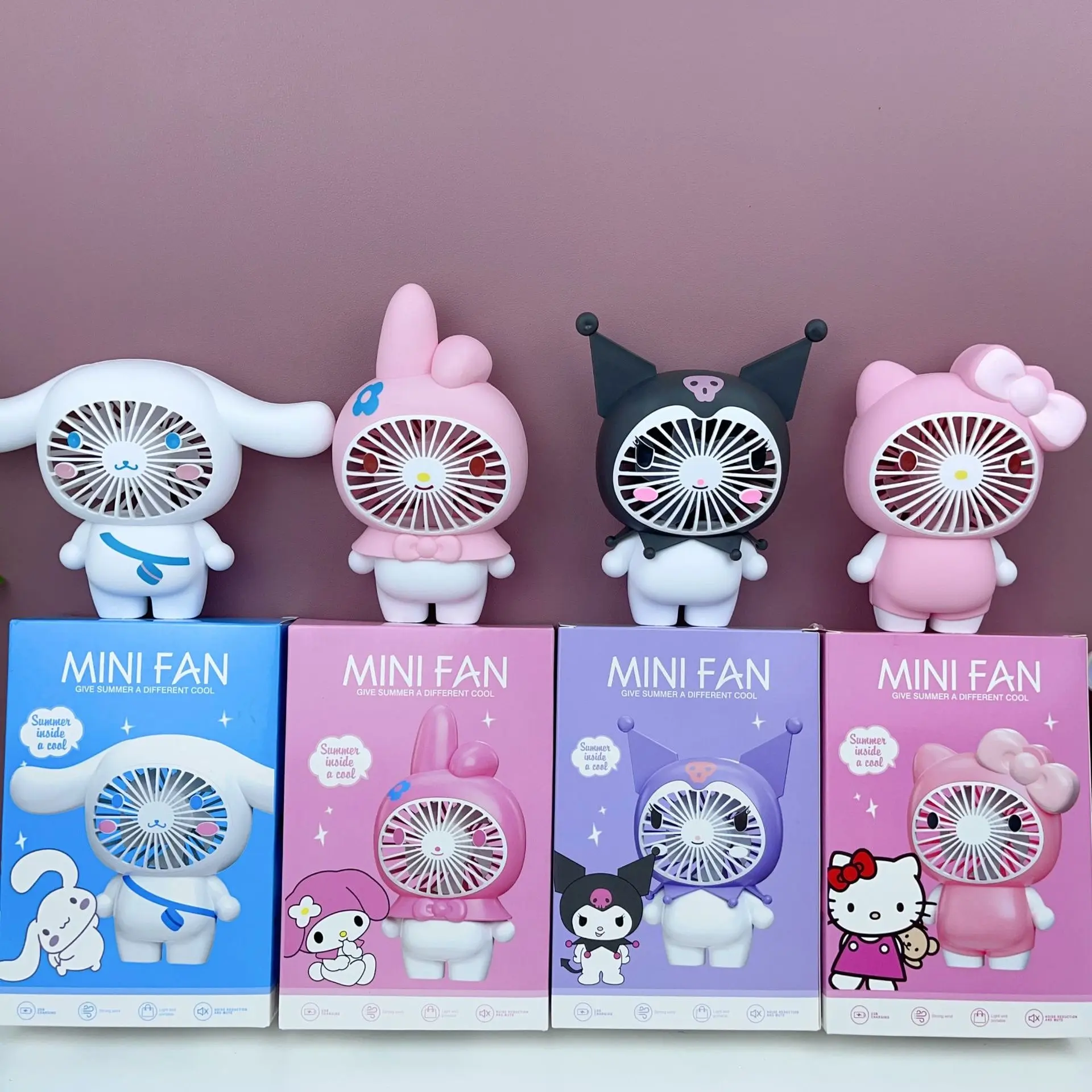 Ruunjoy Wholesaleミニポータブルファン夏用冷却ファンUSB充電式夏用製品SanrioedKuromi My Melody Mini Hand Fan