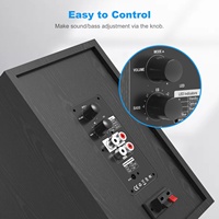 Système de haut-parleurs d'étagère HiFi 2.0 canaux pour home cinéma sans fil 5.0 avec télécommande, boîtier ABS+bois, 4 haut-parleurs, AUX