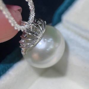 Nuevo Collar de Plata de Ley S925 con Colgante en Forma de Serpiente, Cuentas de Oro Natural de 12-13 mm, Collares de Perlas a la Moda, Caja de Regalo Plateada - Product Image 3