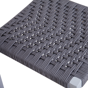 Moderne Blanc <span class=keywords><strong>Extensible</strong></span> Patio Restaurant Table 6 Places Chaises <span class=keywords><strong>Jardin</strong></span> Extérieur 7 Pièces En <span class=keywords><strong>Aluminium</strong></span> Corde À Manger Ensembles - Product Image 5