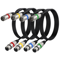 Câbles de microphone XLR équilibrés 15M (lot de 2) professionnels 3 broches mâle-femelle en cuivre sans oxygène, combinaison de câbles audio DMX pour studio