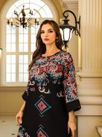 Caftan arabe du Moyen-Orient mode diamant imprimer femme robe de soirée Abaya jupe longue robe saoudienne islamique