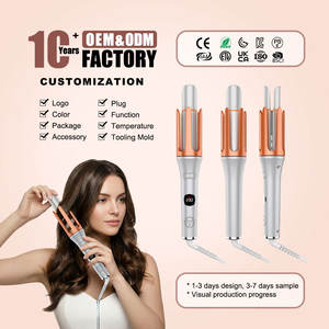 <span class=keywords><strong>Fer</strong></span> à boucler automatique rotatif, 2 directions de rotation, <span class=keywords><strong>boucles</strong></span> et vagues sans effort, adapté aux débutants et à un usage professionnel. - Product Image 1