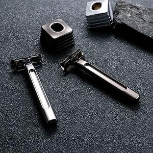 El último diseño, maquinilla de afeitar de metal facial de seguridad de doble hoja de un solo borde dorado plateado para <span class=keywords><strong>afeitadora</strong></span> de piernas faciales para mujeres y hombres - Product Image 6