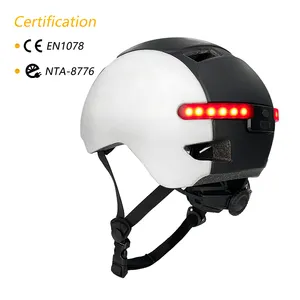 Casque de vélo électrique certifié NTA 8776 avec visière pour vélo électrique homologué CE EN1078 Casque de vélo avec feu arrière