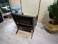Fauteuil convertible moderne en cuir capitonné en bois massif de haute qualité, design italien, prêt à être expédié, pour villa, salon, hôtel, loisirs