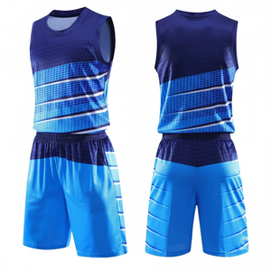 Ensemble maillot et short de basket-ball personnalisés, uniformes d'équipe, vêtements de sport athlétiques confortables respirants imprimés par sublimation, vente en gros - Product Image 1