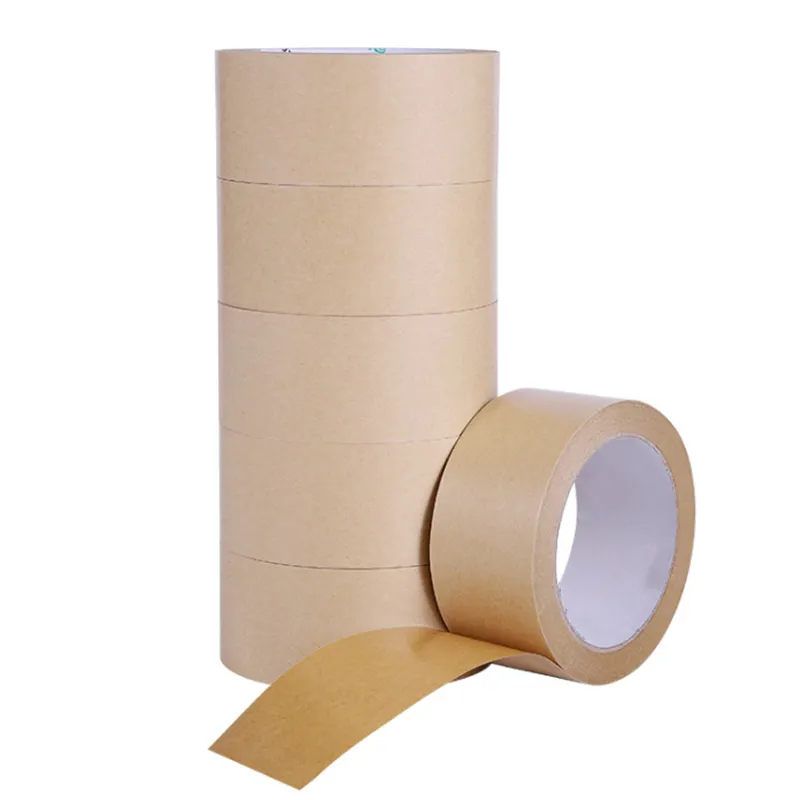 Hot melt glue High quality Sticker strong Biodegradable Brown Craft Packaging Self Adhesive Kraft paper Tape