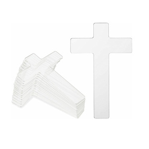 Croci in Acrilico Trasparente Fai-da-Te per Artigianato e Arte (2,75 Pollici per Pittura Acrilica o Personalizzate 4,25 Pollici, Confezione da 12) - Product Image 1