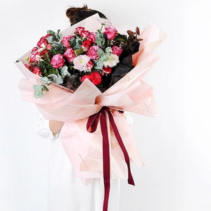 Style coréen 60*60cm Film Plastique Étanche Fleurs <span class=keywords><strong>Feuille</strong></span> de Papier D'emballage avec le Modèle De <span class=keywords><strong>Feuille</strong></span> D'impression - Product Image 6