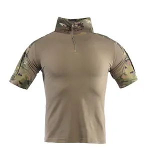 Camiseta tática de manga curta uniforme de combate ternos ACU Camuflagem Digital Camisetas masculinas